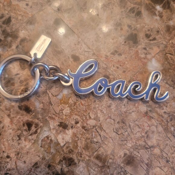 COACH - Blue and Silver Coach Script Keychain (Brand New)(Gift box included) - Picture 10 of 17